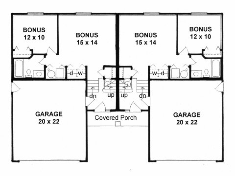 Small Narrow Lot Duplex Plans for House