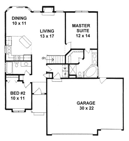 Plan # 1112 - Ranch | First floor plan