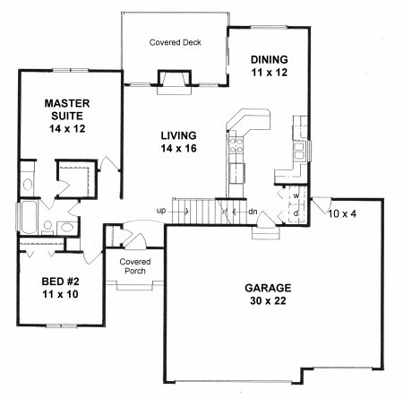 Plan # 1114 - Ranch | First floor plan