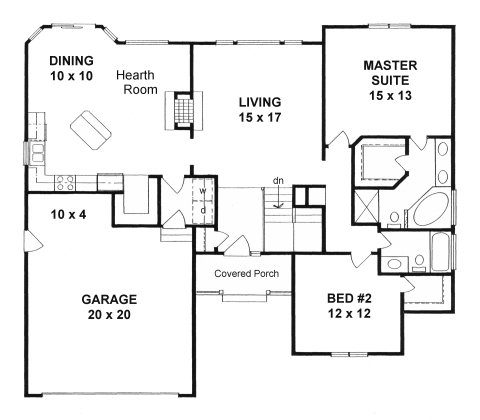 Plan # 1400 - Ranch | First floor plan