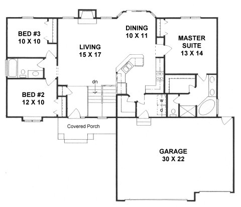 Plan # 1417 - Ranch | First floor plan