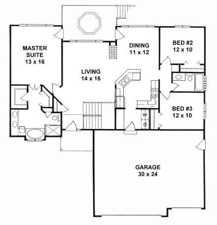 Plan # 1427 - Ranch | First floor plan