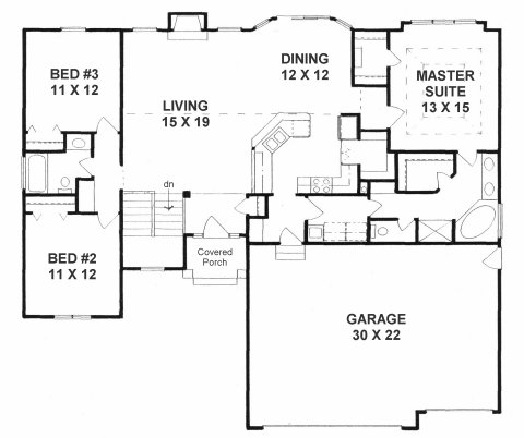 Plan # 1602 - Ranch | First floor plan