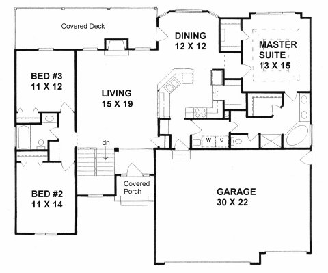 Plan # 1614 - Ranch | First floor plan
