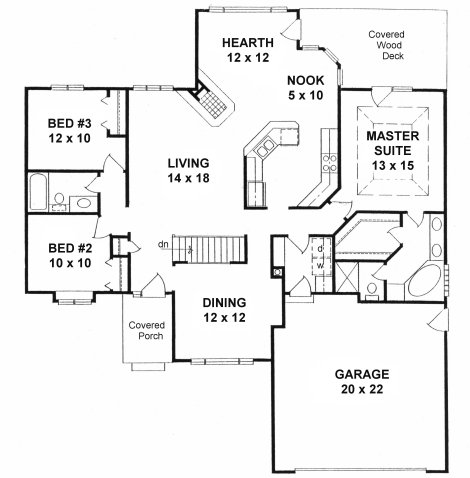 Plan # 1620 - Ranch | First floor plan