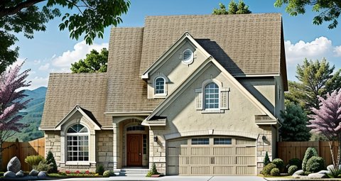 Plan # 2012 - 2 Story | Large render view