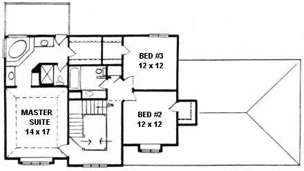 Plan # 2042 - 2 Story | Second floor plan