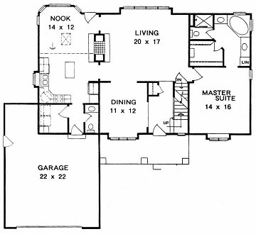 Plan # 2045 - 1 1/2 Story | First floor plan