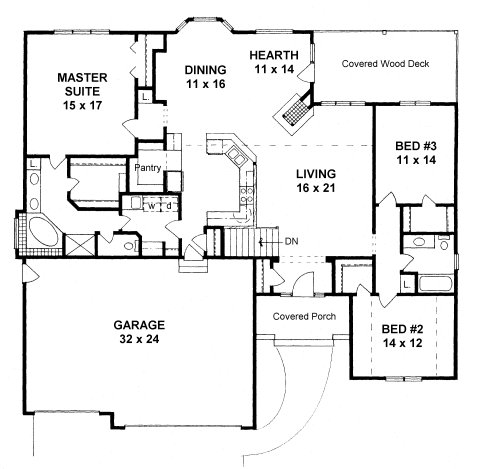 Plan # 2051 - Ranch | First floor plan