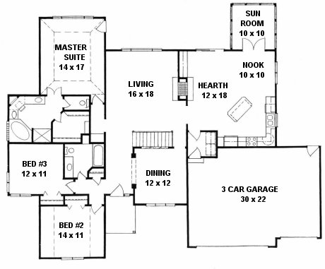 Plan # 2103 - Ranch | First floor plan